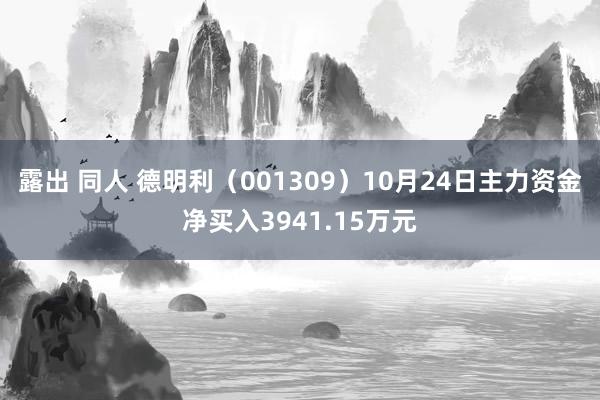 露出 同人 德明利（001309）10月24日主力资金净买入3941.15万元