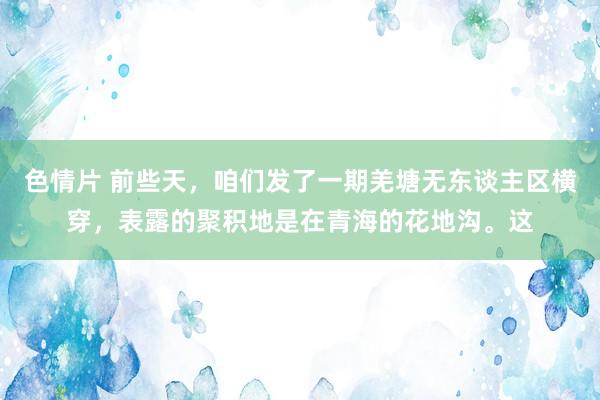 色情片 前些天，咱们发了一期羌塘无东谈主区横穿，表露的聚积地是在青海的花地沟。这